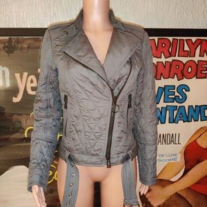 Belstaff Woman’s Grey Quilted Moto Jacket 44